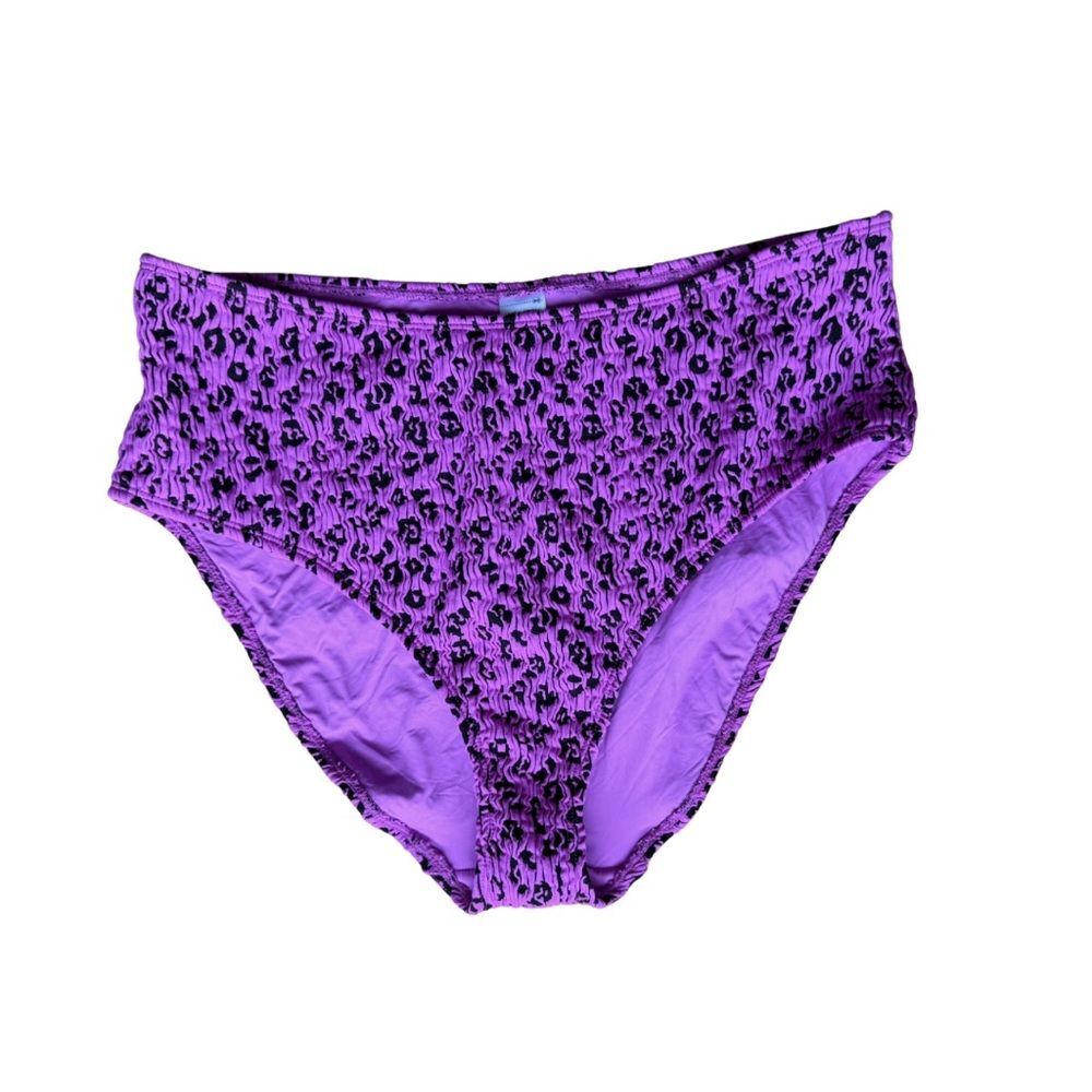 Good American Always Fits 2XL/3XL Purple Leopard Bottoms NWOT